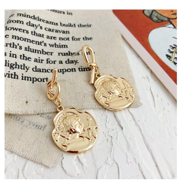 🍒 925 Boho Coin Knot Earrings - Picture 2 of 3